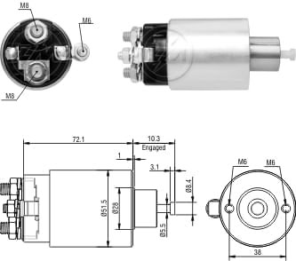 AUTOMATICO RELE MOTOR PARTIDA FORD/GM - ZM2795
