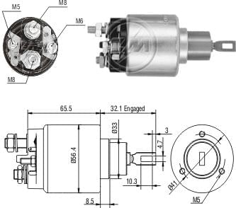 AUTOMATICO RELE MOTOR PARTIDA BOSCH AUDI-BMW 12V  - ZM475