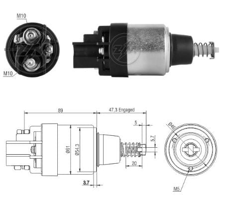 AUTOMATICO RELE MOTOR PARTIDA 12V CASE  FIAT IVECO - ZM1648