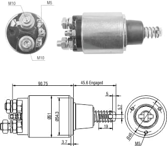 AUTOMATICO RELE MOTOR PARTIDA TRAMONTINE 12V. TRATORES - ZM1735