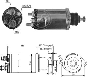 AUTOMATICO RELE MOTOR PARTIDA DELCO 28MT 12V GM-GMC  - ZM806