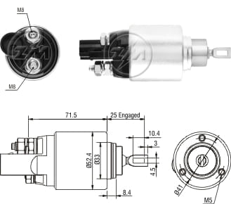AUTOMATICO RELE MOTOR PARTIDA BOSCH GOLF-POLO 08-14 12V  - ZM381