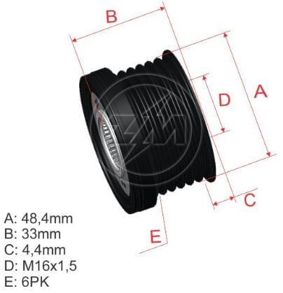 POLIA ALTERNADOR RODA LIVRE NEW FIESTA- KA + 11.. - ZM9601241