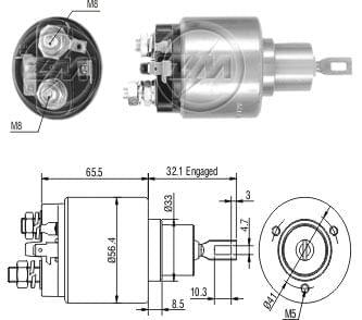 AUTOMATICO RELE MOTOR PARTIDA BOSCH AUDI A6 A8 12V  - ZM773