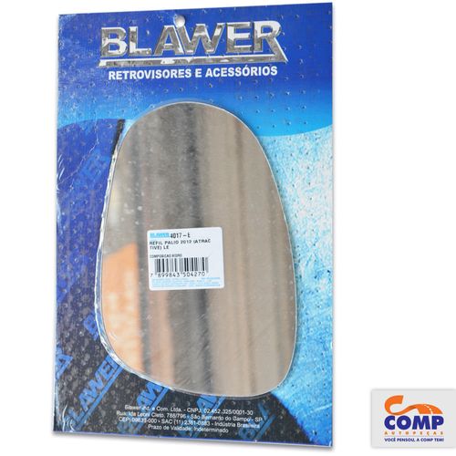 Lente de Espelho Retrovisor Esquerdo Palio Novo 2012 em diante 4017 - E Blawer Lado Motorista