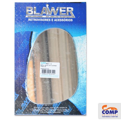 Lente de Espelho Retrovisor Direito Palio Novo Atractive 2012 Blawer 4017 - D Lado Passageiro