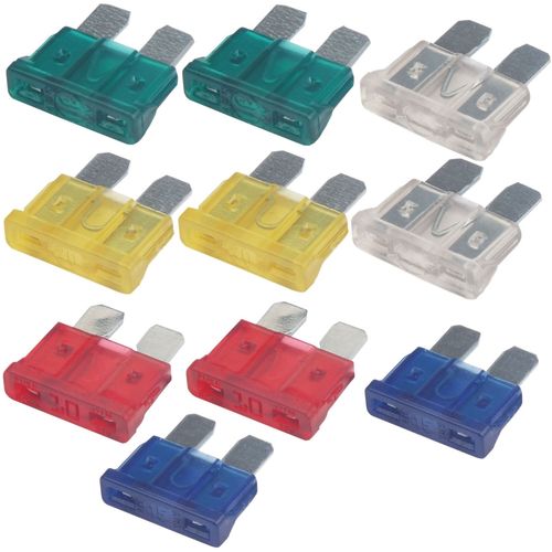 Kit com 10 Fusíveis de Lamina 10-15-20-25-30 Amperes