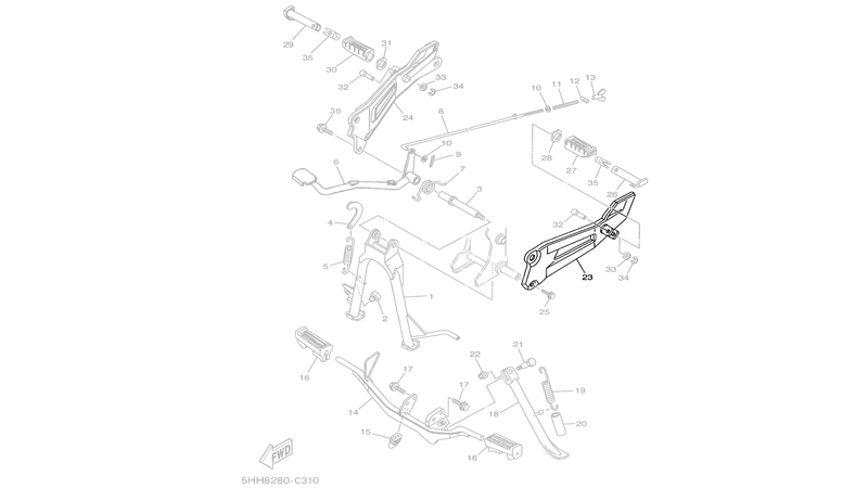 Suporte da Pedaleira Bacalhau Esquerdo YBR 125 02-13 Original