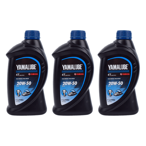 Kit 3 Óleo Yamalube Náutico 4 Tempos Sae 20W50 API SL