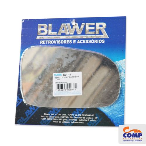 Lente Espelho de Retrovisor Direito Logus Pointer 1993 em diante Blawer 1004-D Lado Passageiro