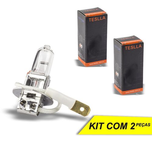 Lâmpada H3 Teslla Halógena 12V 55W 3200K - 2 Peças