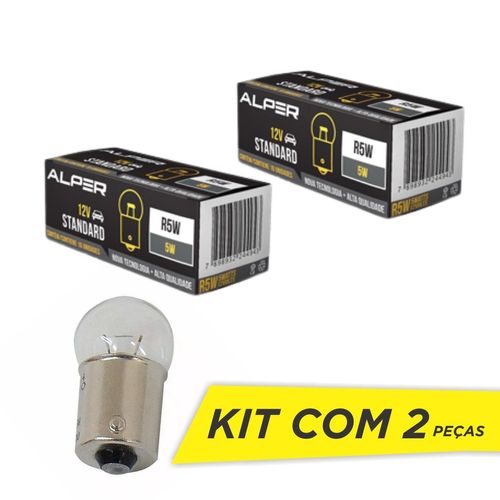 Lâmpada Luz de Estacionamento Placa Bagageiro Porta Luvas Alper Standard R5W 12V 5W 3200K - 2 Peças