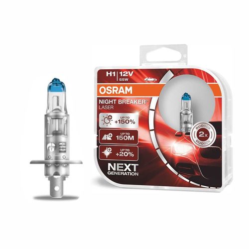 Par Lâmpada H1 Osram Night Breaker Laser 12V 55W 3900K