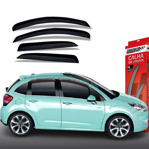 Calha de Chuva C3 Hatch 2012 em Diante 4 Portas Citroen Marçon