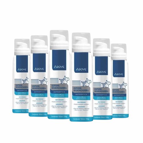 Espuma Higienizadora Antisséptica 150ml Above - 6 Peças