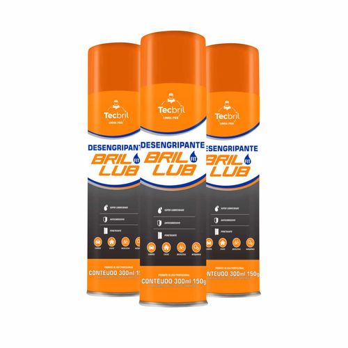 Desengripante Bril Lub Fit 300ml Tecbril - 3 Peças