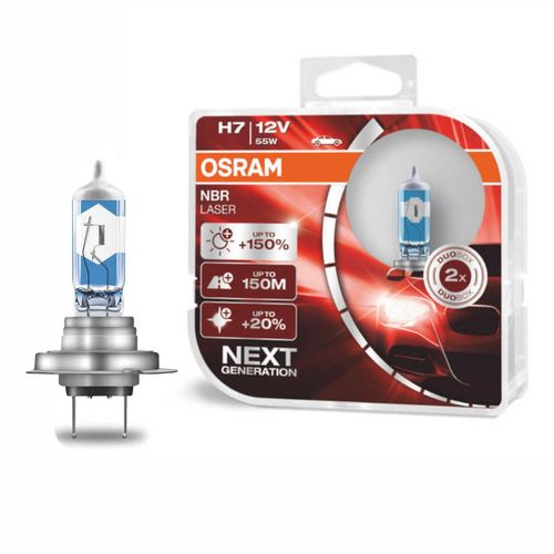 Par Lâmpada H7 Osram Night Breaker Laser 12V 55W 3900K