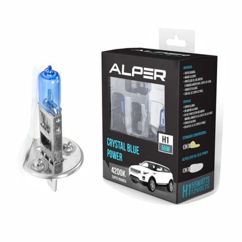 Par Lâmpada H1 Alper Crystal Blue Power 12V 55W 4200K