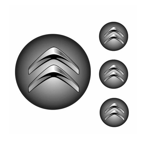 Jogo Emblema Resinado 48mm Citroen Para Calota Roda - 4 Peças