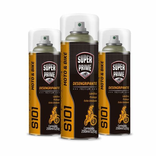 Desengripante S101 Super Prime Moto e Bike 200ml - 3 Peças
