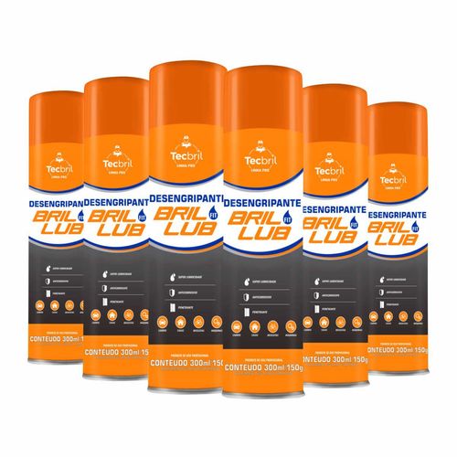Desengripante Bril Lub Fit 300ml Tecbril - 6 Peças