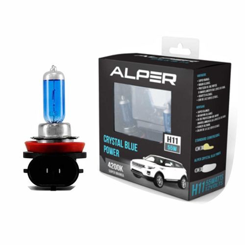 Par Lâmpada H11 Alper Crystal Blue Power 12V 55W 4200K