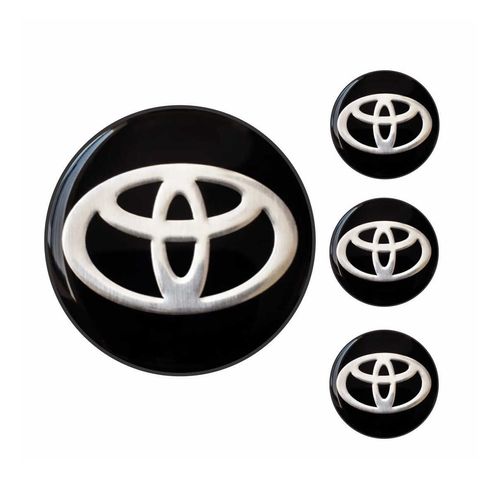 Jogo Emblema Resinado 48mm Toyota Para Calota Roda - 4 Peças