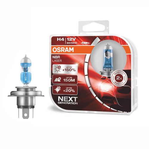 Par Lâmpada H4 Osram Night Breaker Laser 12V 60/55W 3900K