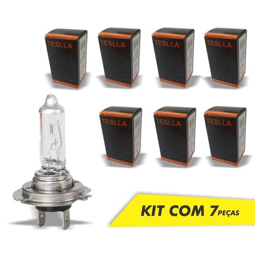 Lâmpada H7 Teslla Halógena 12V 55W 3200K - 7 Peças