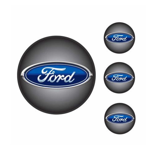 Jogo Emblema Resinado 48mm Ford Para Calota Roda - 4 Peças