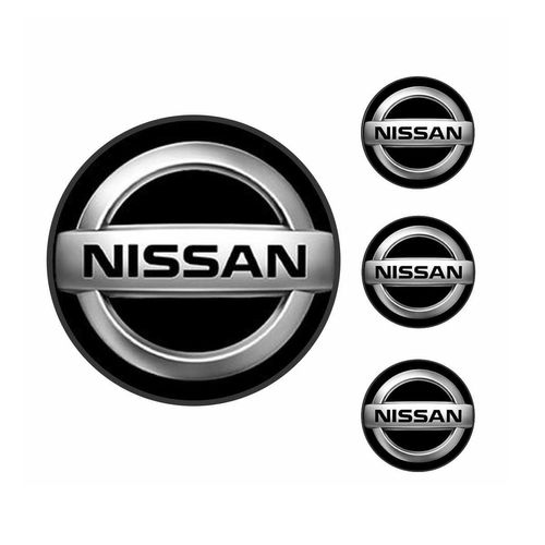 Jogo Emblema Resinado 48mm Nissan Para Calota Roda - 4 Peças
