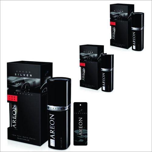 Aromatizante Spray Areon For Car Silver 50ml - 3 Peças
