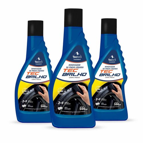 Renovador De Pneus Líquido 500ml Tecbril - 3 Peças