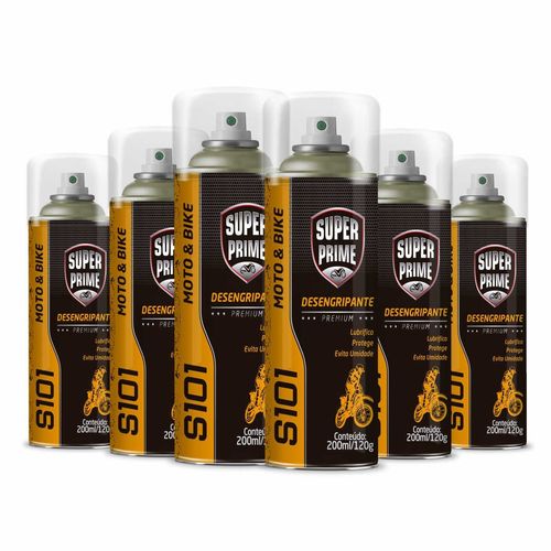Desengripante S101 Super Prime Moto e Bike 200ml - 6 Peças