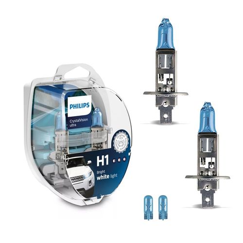 Par Lâmpada H1 Philips CrystalVision Ultra 12V 55W 4100K