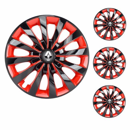 Jogo Calota Aro 13 Passat CC Red Universal + Emblema Resinado Renault