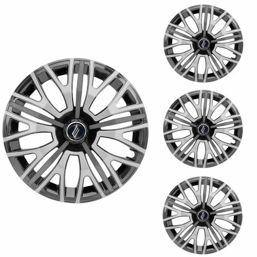 Jogo Calota Aro 14 Triton Sport Black Silver Graphite Universal