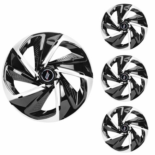 Jogo Calota Aro 14 Nitro Black Silver Universal