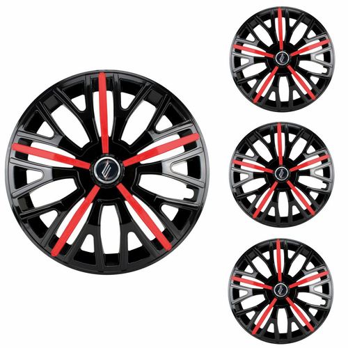 Jogo Calota Aro 13 Triton Sport Black Red Universal