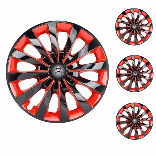 Jogo Calota Aro 13 Passat CC Red Universal + Emblema Resinado Citroen