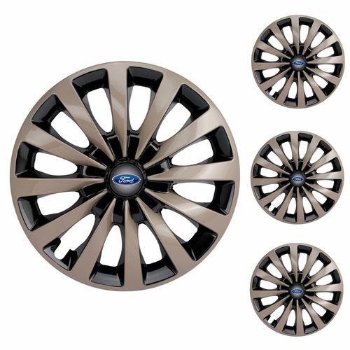 Jogo Calota Aro 13 Passat CC Gold Universal + Emblema Resinado Ford