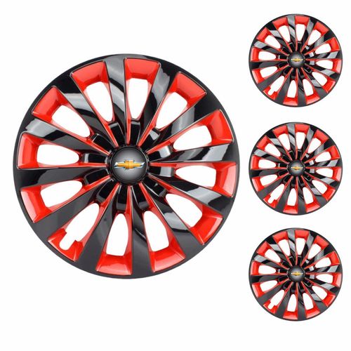 Jogo Calota Aro 13 Passat CC Red Universal + Emblema Resinado Chevrolet GM