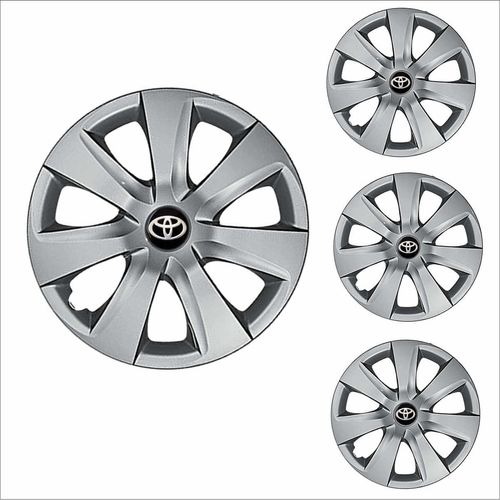 Jogo Calota Aro 14 Etios 2014 à 2015 Toyota + Emblema Resinado