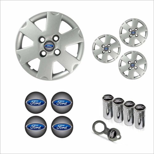 Jogo Calota Aro 13 Ka 2003 Ford + Emblema Resinado + Tampa Ventil Antifurto
