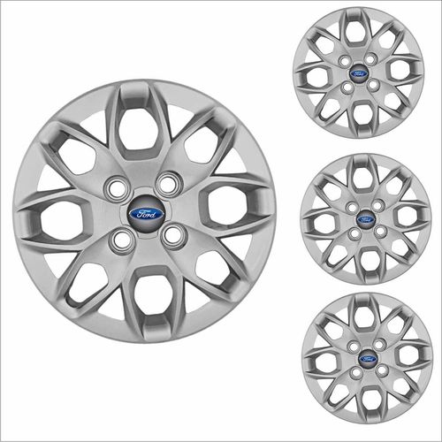 Jogo Calota Aro 14 Ka Hatch Sedan 2015 à 2018 Ford + Emblema Resinado