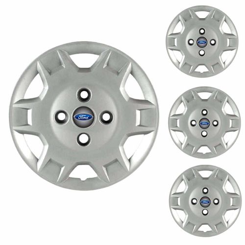 Jogo Calota Aro 13 Fiesta Street 2003 Ford + Emblema Resinado