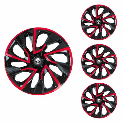 Jogo Calota Aro 14 DS4 Red Cup Universal + Emblema Resinado Renault