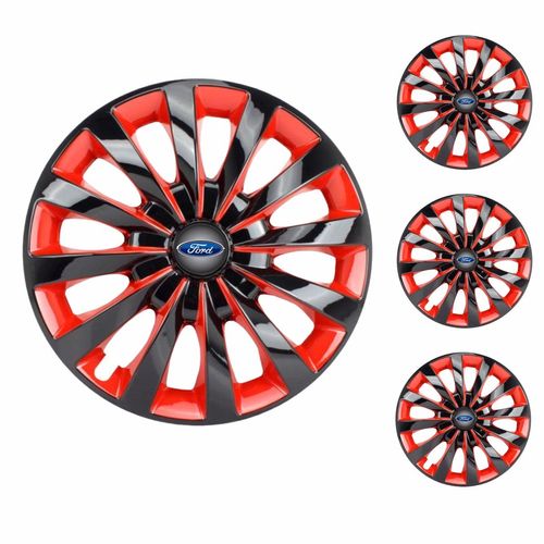 Jogo Calota Aro 13 Passat CC Red Universal + Emblema Resinado Ford