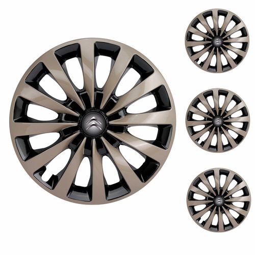 Jogo Calota Aro 13 Passat CC Gold Universal + Emblema Resinado Citroen
