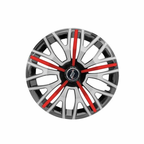 Calota Aro 13 Triton Sport Black Silver Red Universal